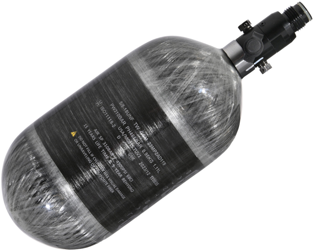 Empire Mega Lite Tri Label 68/4500 Compressed Air Paintball Tank - Grey - Eminent Paintball And Airsoft