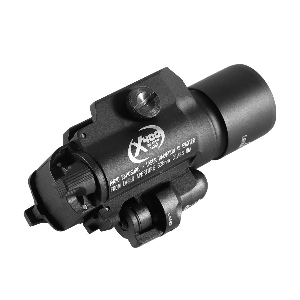 Eminent Tactical X400 Pressure switch LED Flashlight with Picatinny Rail - Eminent Paintball And Airsoft