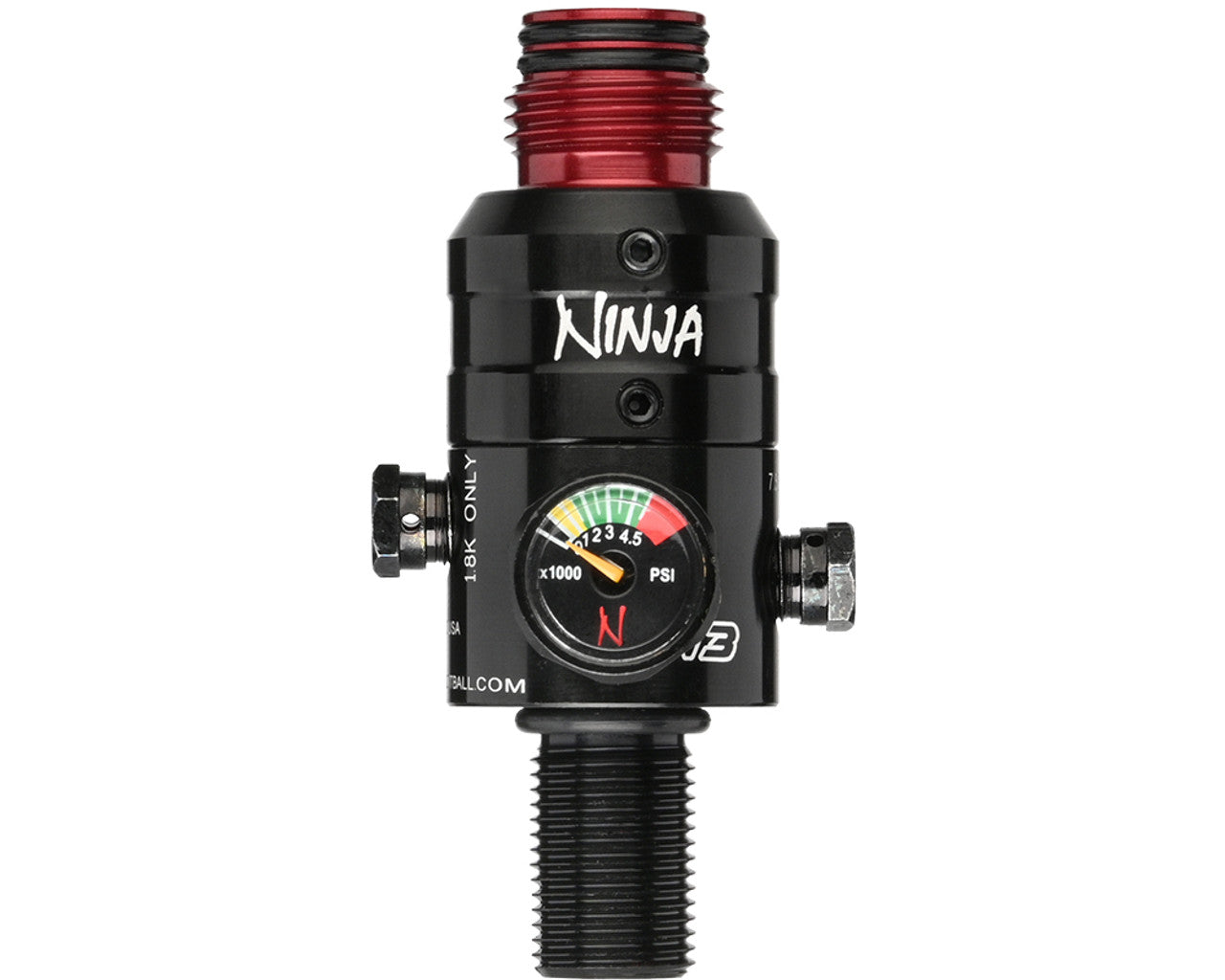 Ninja Pro V3 Adjustable Tank Regulator - Aluminum - 4500 PSI - Black - Eminent Paintball And Airsoft