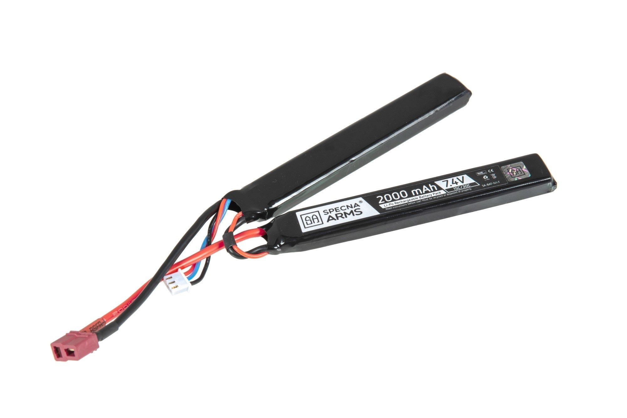 LiPo 7.4V Battery 2000mAh 15/30C - Nunchuck - T-Connect (Deans)