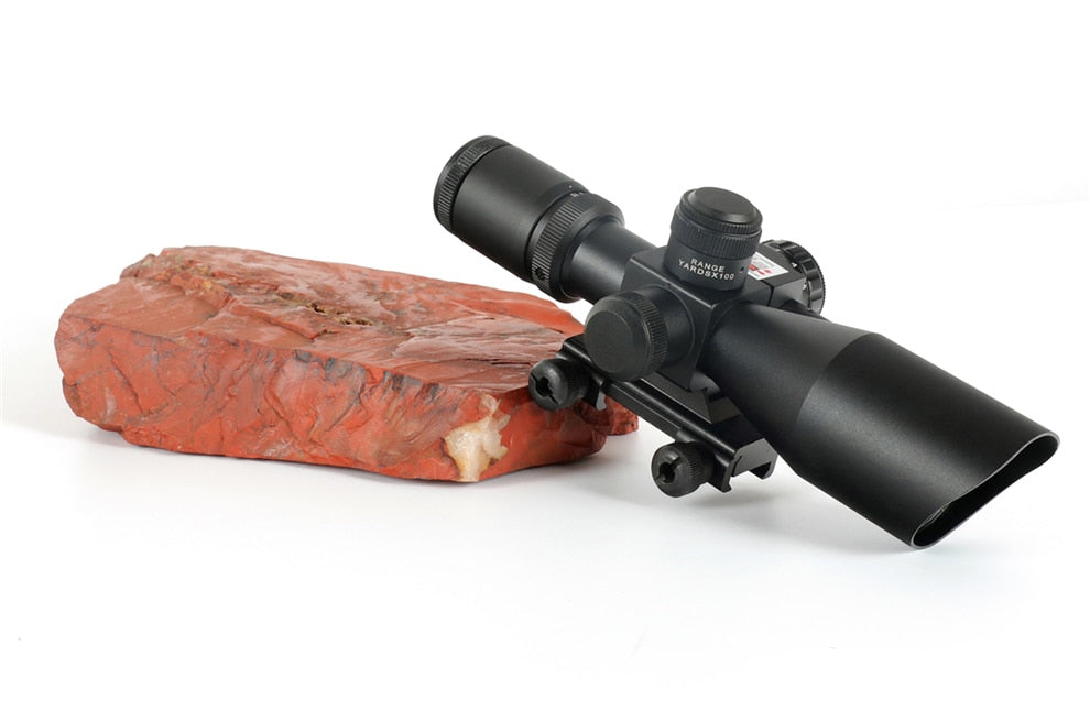 Eminent 2.5-10x40 Rifle Scope with Red Laser Combo Optical Sight with Illuminated Red Green Mil-dot Crosshair for Hunting Rifle - Eminent Paintball And Airsoft