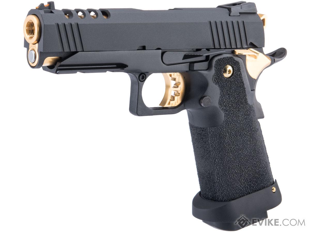 AW Custom Gold Match HX27 Hi-CAPA Gas Blowback Airsoft Pistol (Model: 4.3 / Black & Gold) - Eminent Paintball And Airsoft