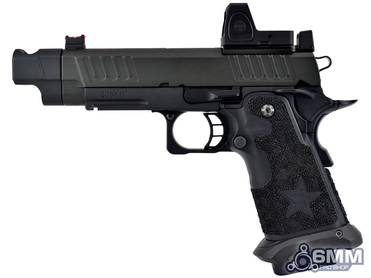 6mmProShop Staccato Licensed C2 COMP SOC 2011 Green Gas Blowback T8 Airsoft Pistol w/ Muzzle Compensator(Gun Only)