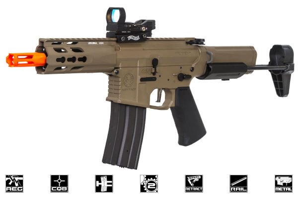 Krytac Full Metal Trident MKII PDW Airsoft AEG Rifle - Flat Dark Earth - Eminent Paintball And Airsoft