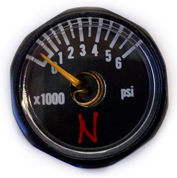 Ninja Ultralite Nano Tank Gauge - Black - 6000 PSI - Eminent Paintball And Airsoft