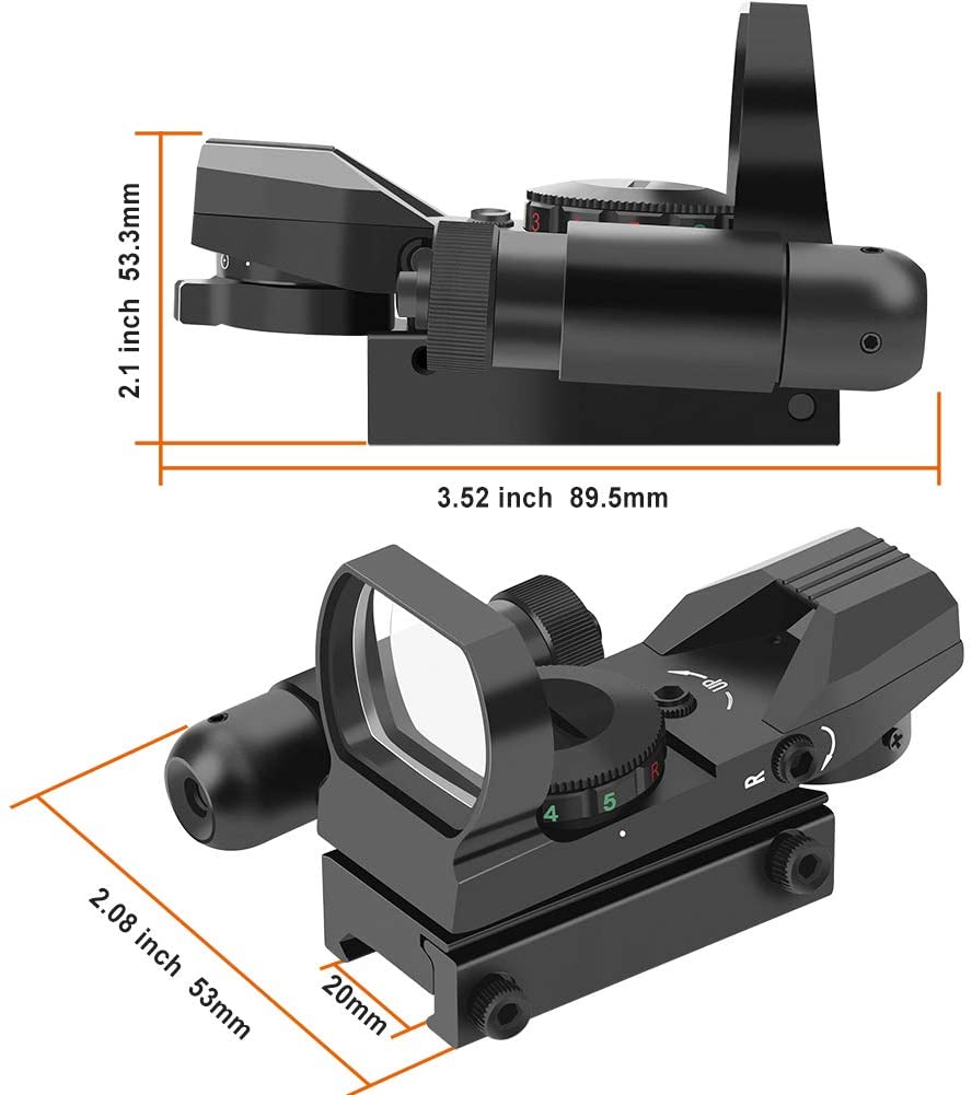 4 Reticle Red & Green Dot Sight Optics w/ Integrated Red Laser - Eminent Paintball And Airsoft