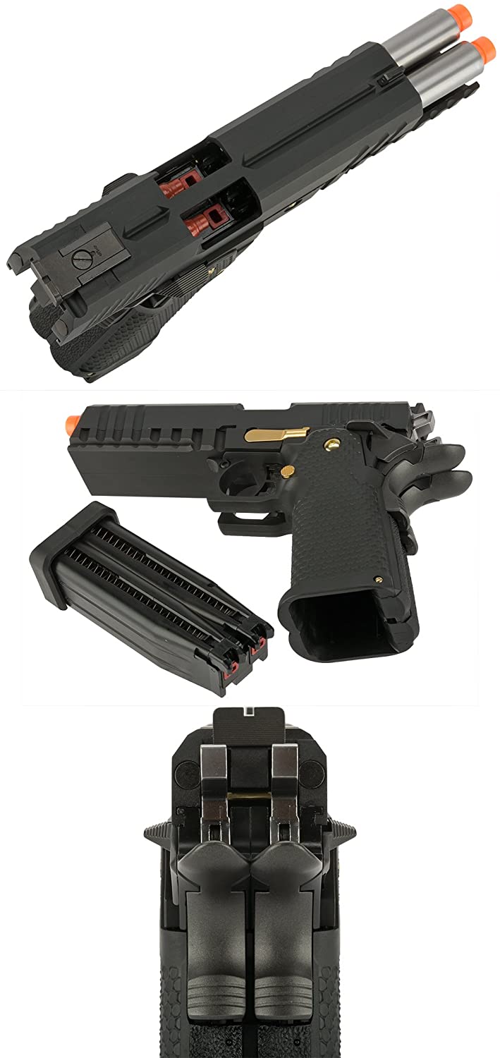 AW Custom HX21 "Pepper Box" Double Barrel 1911 Hi-Capa Gas Blowback Airsoft Pistol - Eminent Paintball And Airsoft