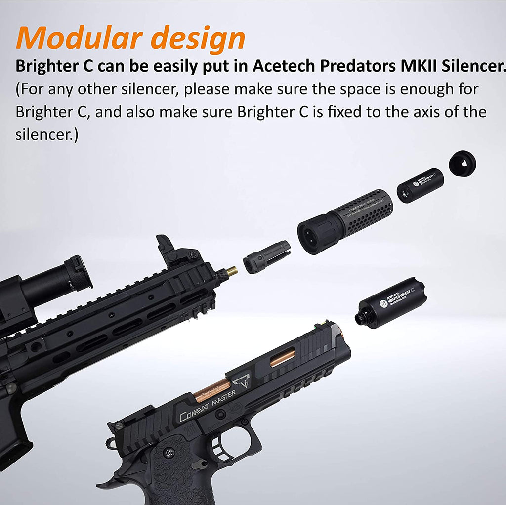 AceTech Predator MkII Quick Detach Mock Suppressor w/ Brighter C Tracer Unit - Eminent Paintball And Airsoft