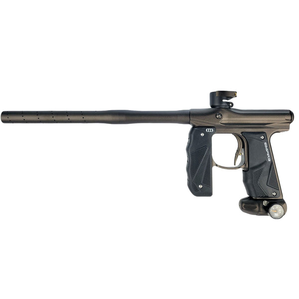 EMPIRE MINI GS PAINTBALL GUN W/ TWO PIECE BARREL- SOLID DUST BROWN - Eminent Paintball And Airsoft