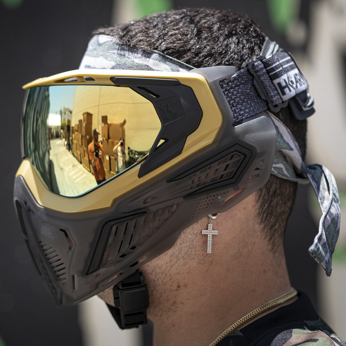 SLR Goggle - Alloy (Gold/Black/Smoke) Gold Lens - Eminent Paintball And Airsoft