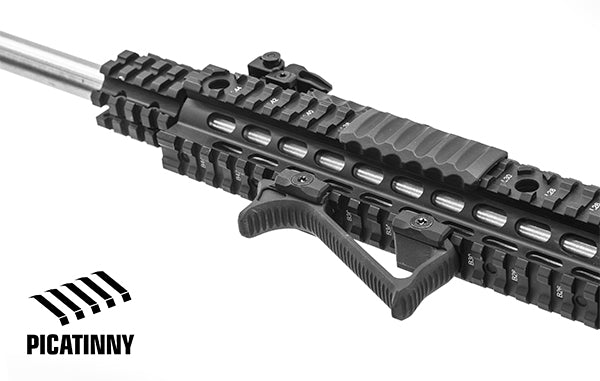 UTG Ultra Slim Angled Foregrip, Picatinny, Matte Black - Eminent Paintball And Airsoft