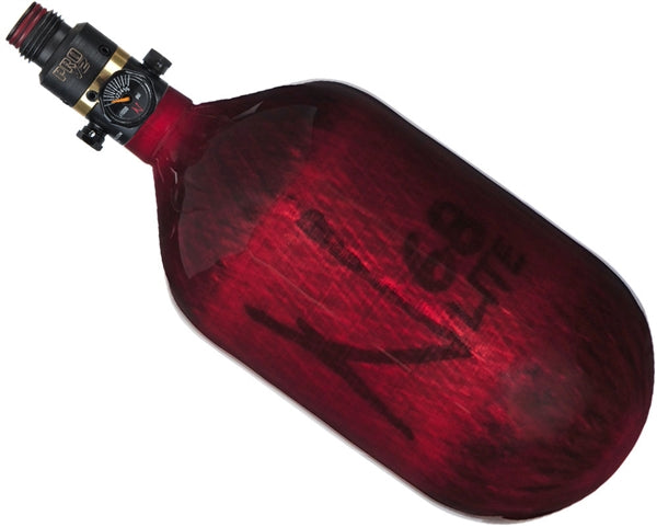 Ninja Lite Carbon Fiber Air Tank - 68/4500 w/ Pro V2 Regulator - Translucent Red - Eminent Paintball And Airsoft