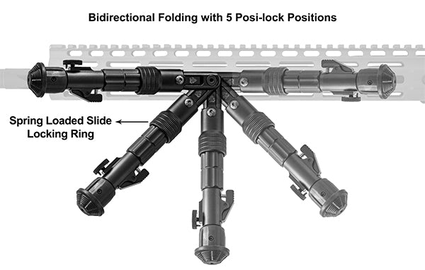 TG® RECON FLEX® M-LOK® Bipod, Matte Black, 5.7"-8" Center Height - Eminent Paintball And Airsoft
