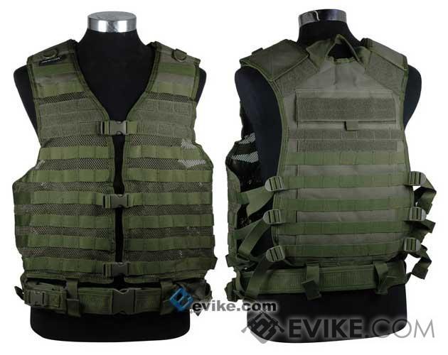 NcSTAR Tactical MOLLE Vest w/ Hydration Pouch and Pistol Belt (Color: Olive) - Eminent Paintball And Airsoft
