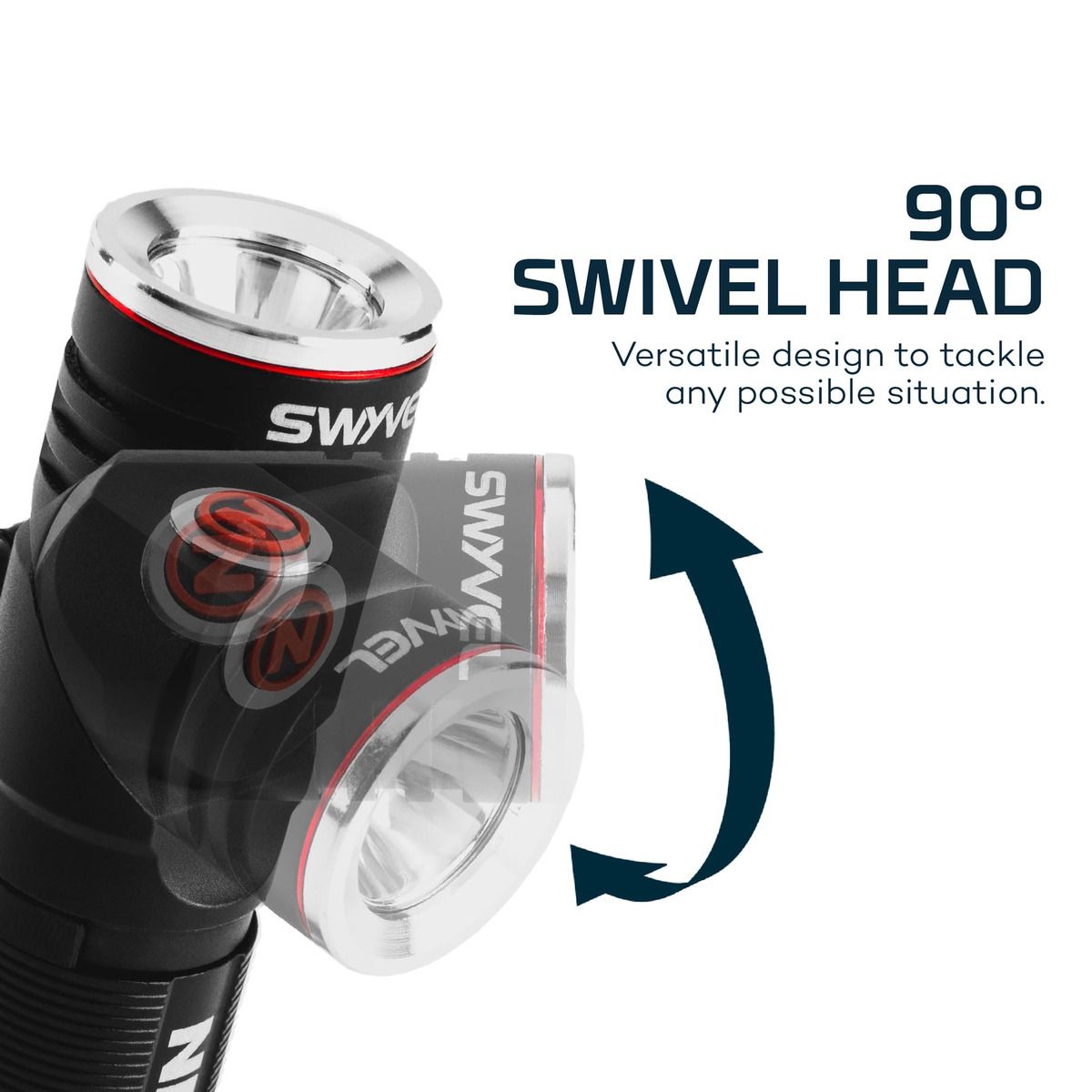SWYVEL Compact 1,000 Lumen Rechargeable EDC Flashlight with a 90º Rotating Swivel Head - Eminent Paintball And Airsoft
