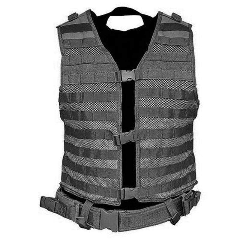 NcSTAR Tactical MOLLE Vest w/ Hydration Pouch and Pistol Belt (Color: Black) - Eminent Paintball And Airsoft
