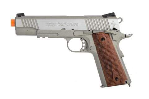 Colt Licensed 1911 Tactical Full Metal CO2 Airsoft Gas Blowback - Stainless Railed - Eminent Paintball And Airsoft