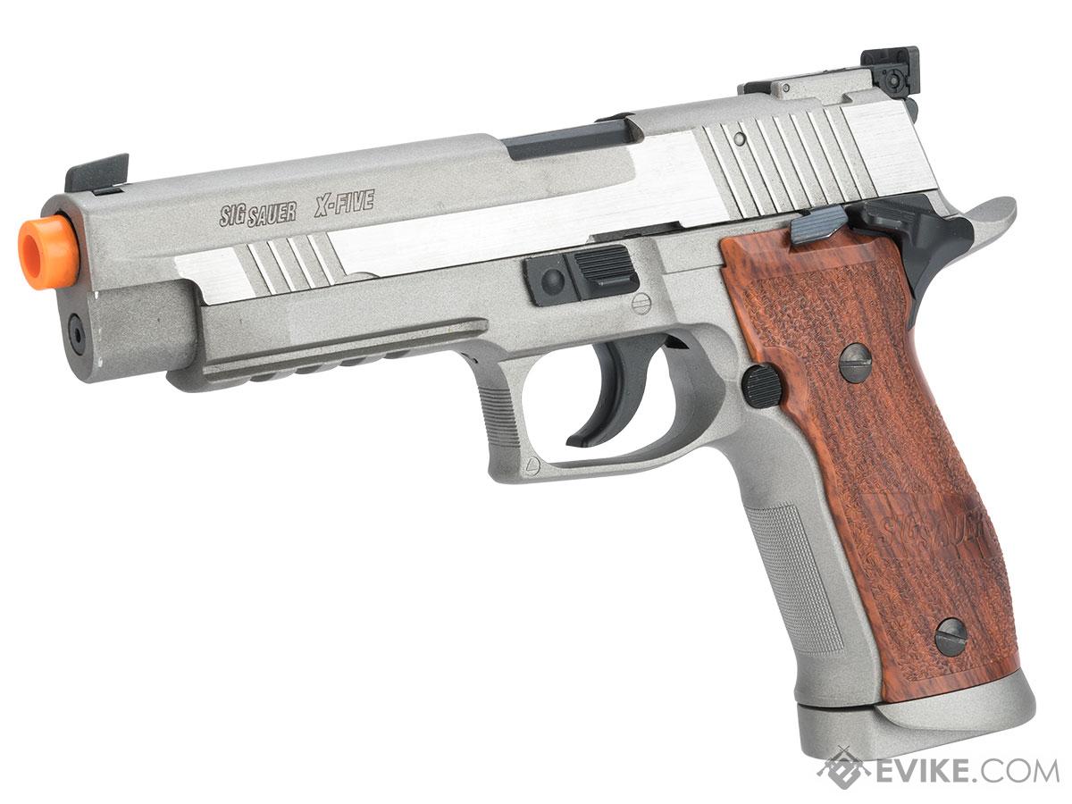 SIG Sauer X-Five CO2 Powered Blowback Airsoft Pistol (Color: Stainless) - Eminent Paintball And Airsoft