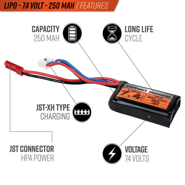 Matrix 7.4V Micro LiPo Airsoft Battery (Configuration: 350mAh / JST Plug)