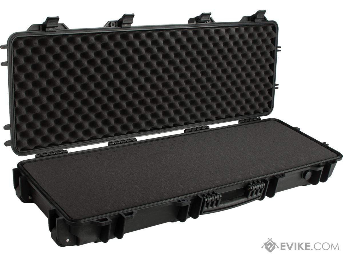 EMG Transporter Lockable 42" Hard Case w/ low-profile wheels & PnP foam (Color: Matte Black) - Eminent Paintball And Airsoft