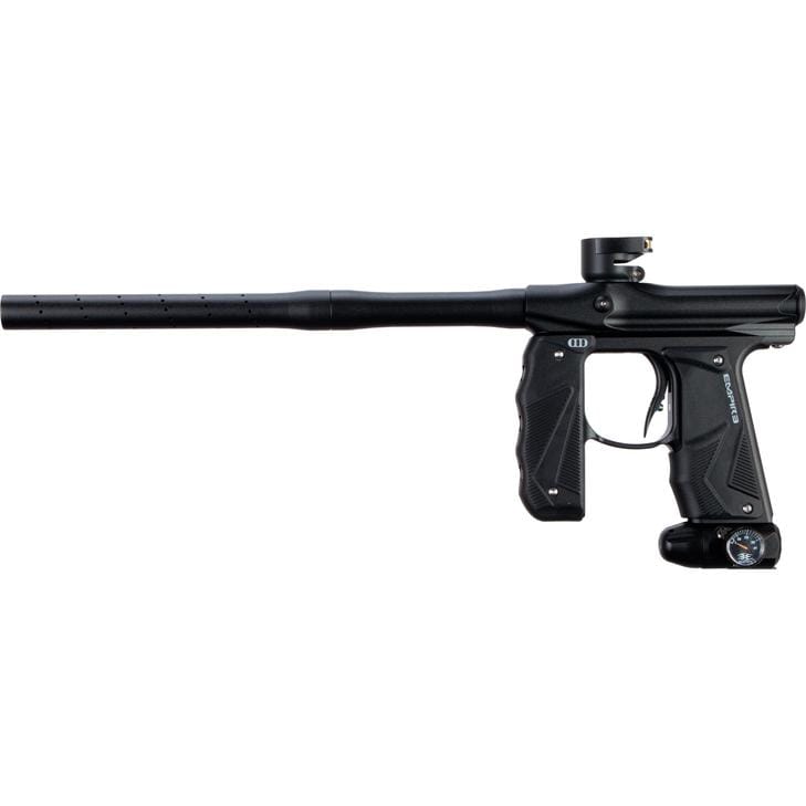 EMPIRE MINI GS PAINTBALL GUN W/ TWO PIECE BARREL- DUST BLACK - Eminent Paintball And Airsoft