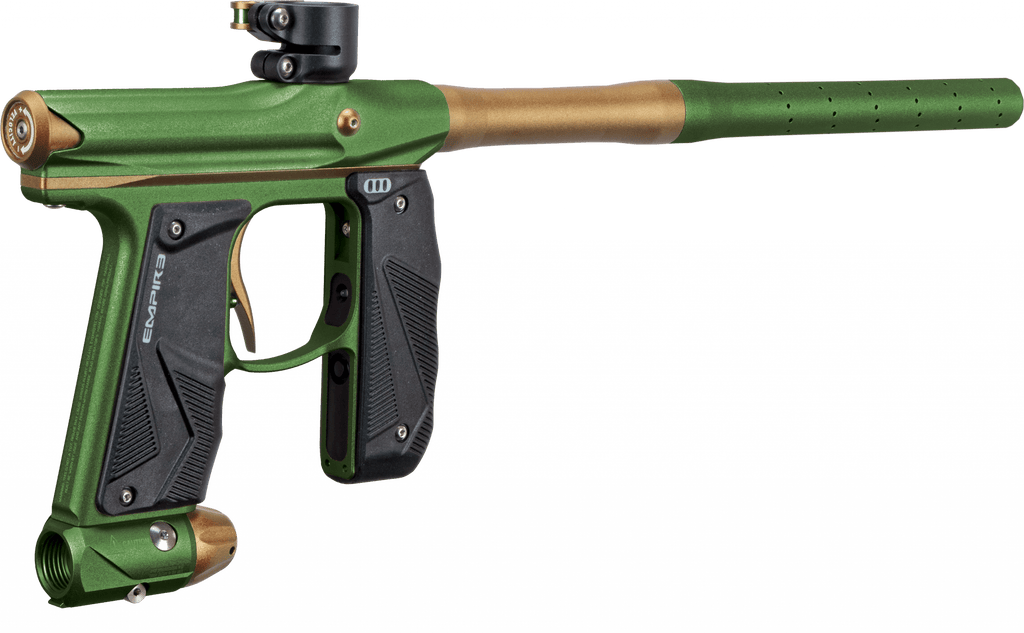 EMPIRE MINI GS PAINTBALL GUN W/ TWO PIECE BARREL- DUST OLIVE/TAN - Eminent Paintball And Airsoft