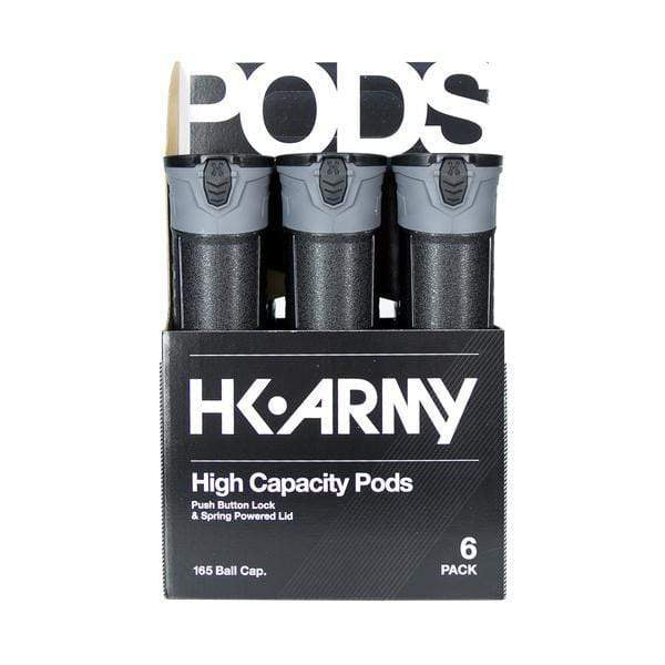 HK High Capacity 165 Round Pods - Black/Gray - 6 Pack - Eminent Paintball And Airsoft