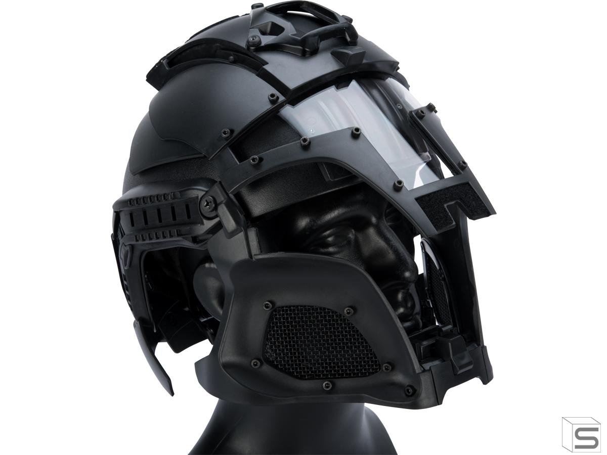 Matrix Medieval Iron Warrior Full Head Coverage Helmet / Mask / Goggle Protective System (Color: Black) - Eminent Paintball And Airsoft