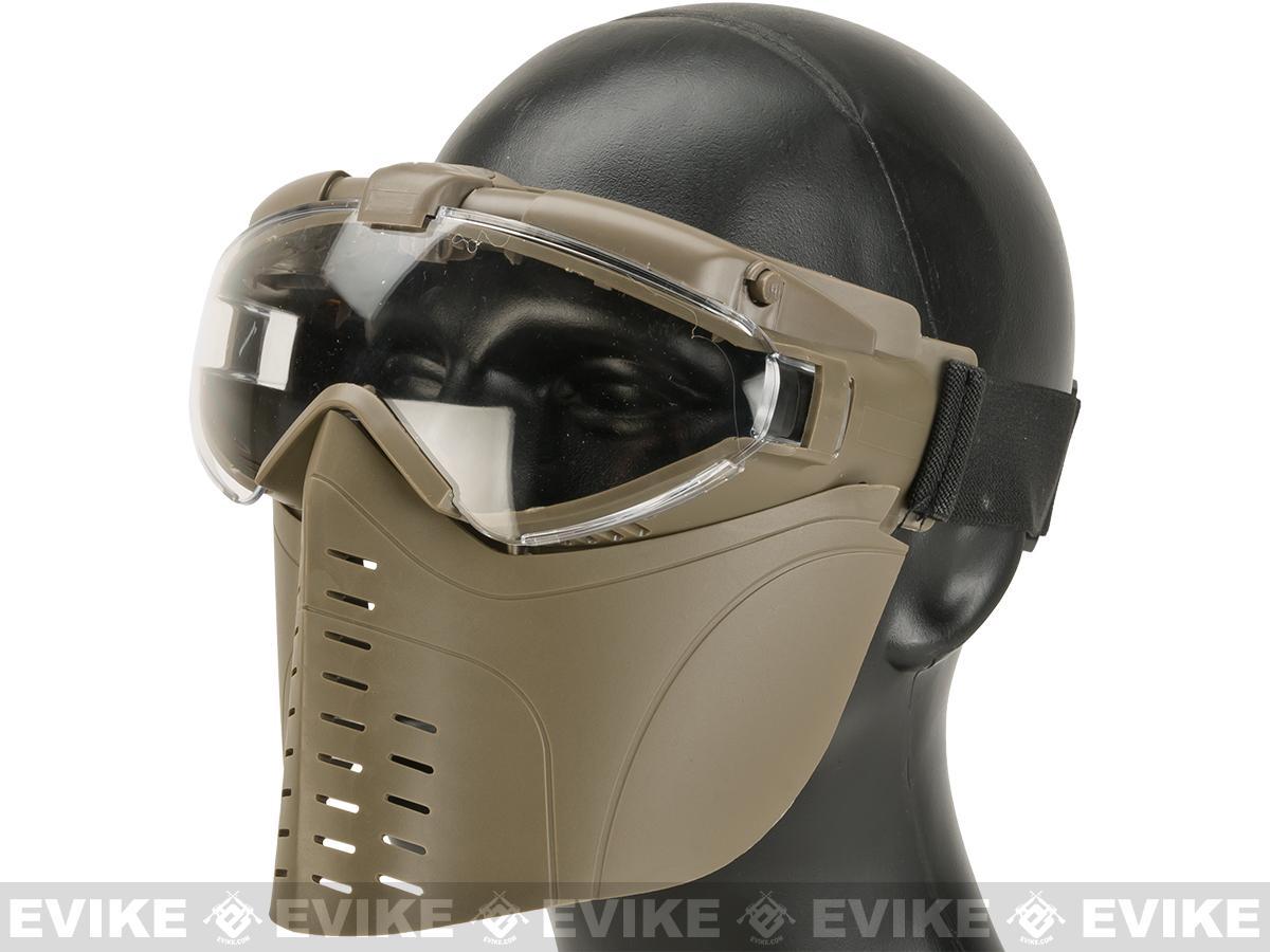 Matrix Pro-Goggle Airsoft Full-Face Mask w/ Integrated Fan (Desert Coyote) - Eminent Paintball And Airsoft