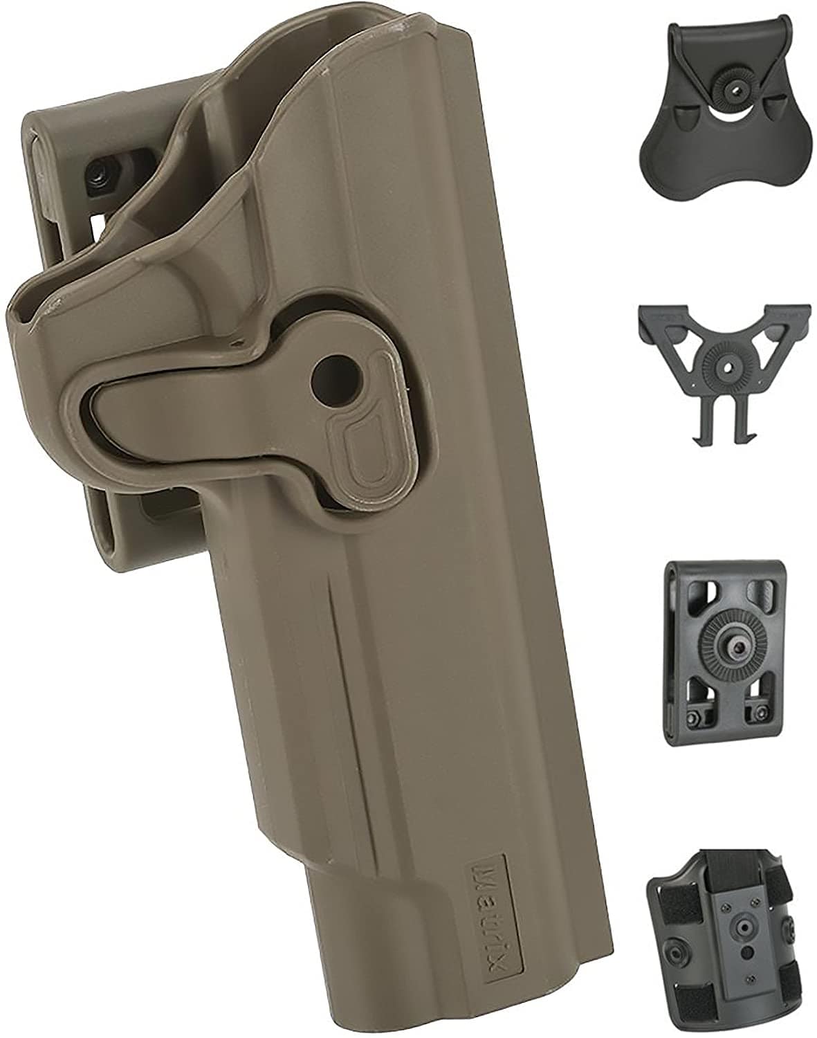 Matrix G3 Hardshell Adjustable Holster for 1911 Compact Series Airsoft Pistols (Type: Black / Paddle Attachment) - Eminent Paintball And Airsoft