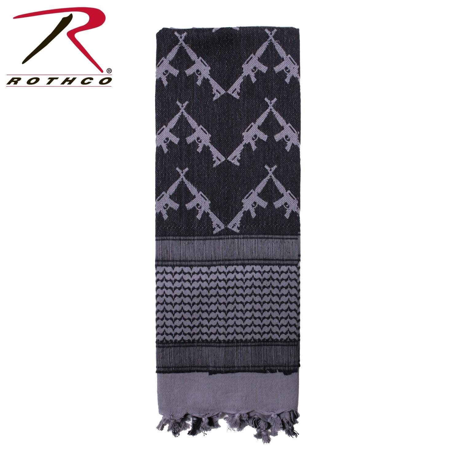 Rothco Crossed Rifles Shemagh Tactical Desert Keffiyeh Scarf - Grey - Eminent Paintball And Airsoft