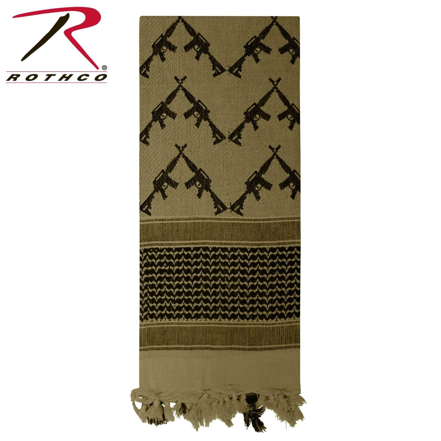 Rothco Crossed Rifles Shemagh Tactical Desert Keffiyeh Scarf - Olive Drab - Eminent Paintball And Airsoft