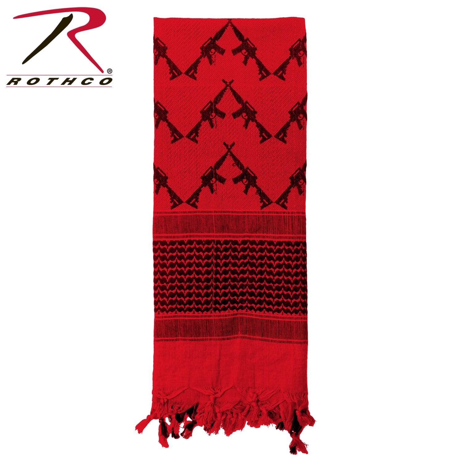 Rothco Crossed Rifles Shemagh Tactical Desert Keffiyeh Scarf - Red - Eminent Paintball And Airsoft