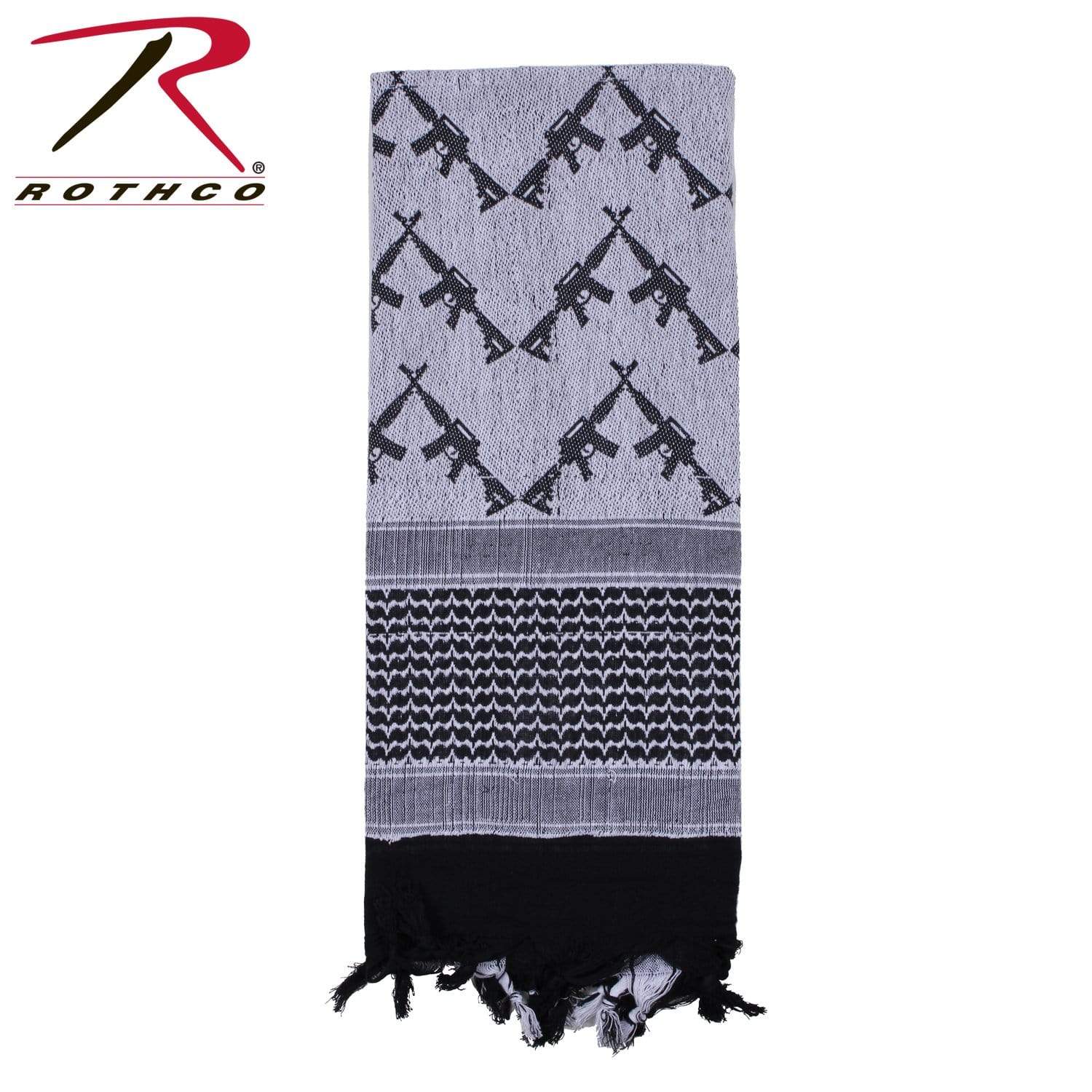 Rothco Crossed Rifles Shemagh Tactical Desert Keffiyeh Scarf - White - Eminent Paintball And Airsoft