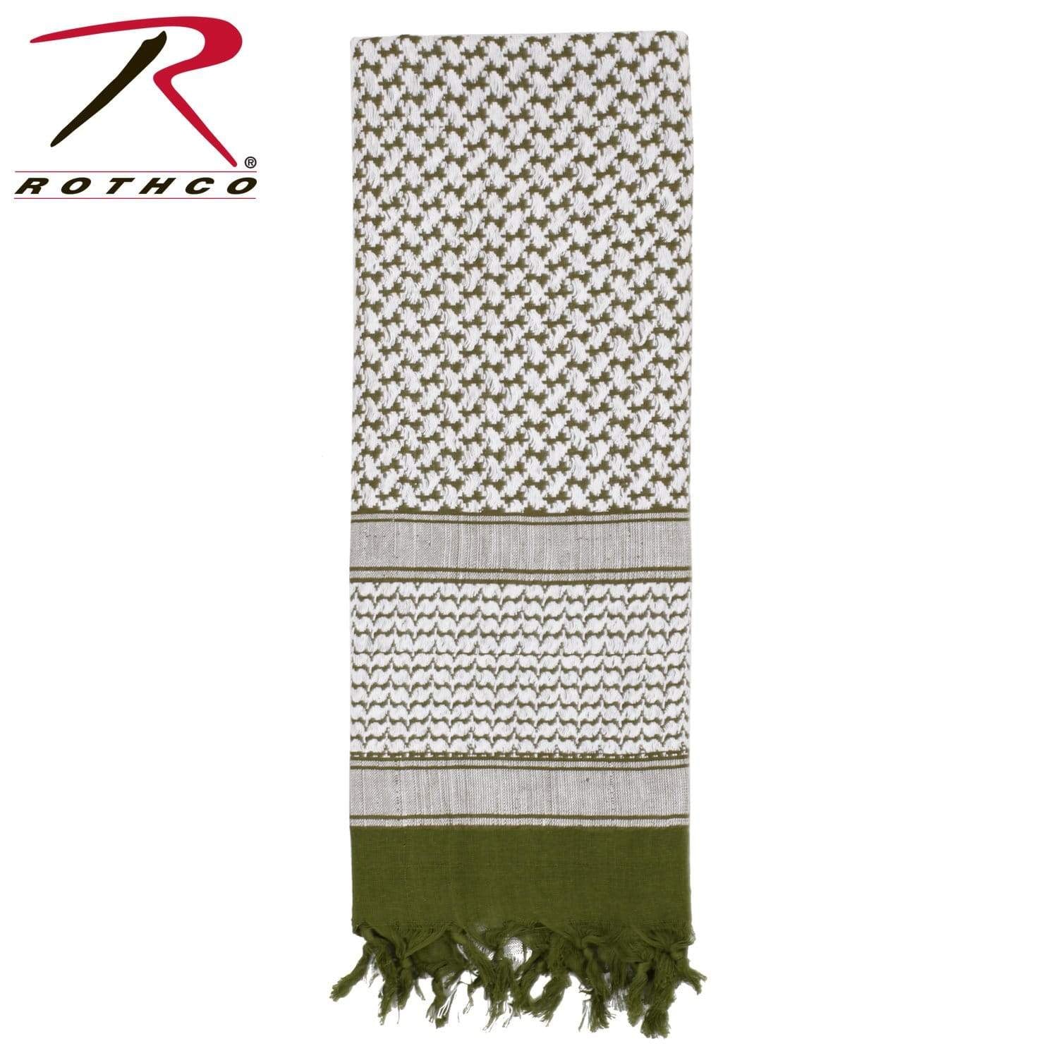 Rothco Shemagh Tactical Desert Keffiyeh Scarf - Olive Drab / White - Eminent Paintball And Airsoft