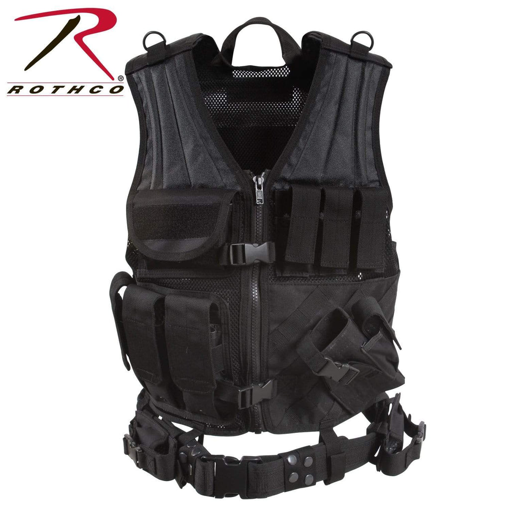 Rothco Cross Draw MOLLE Tactical Vest - Black - Eminent Paintball And Airsoft
