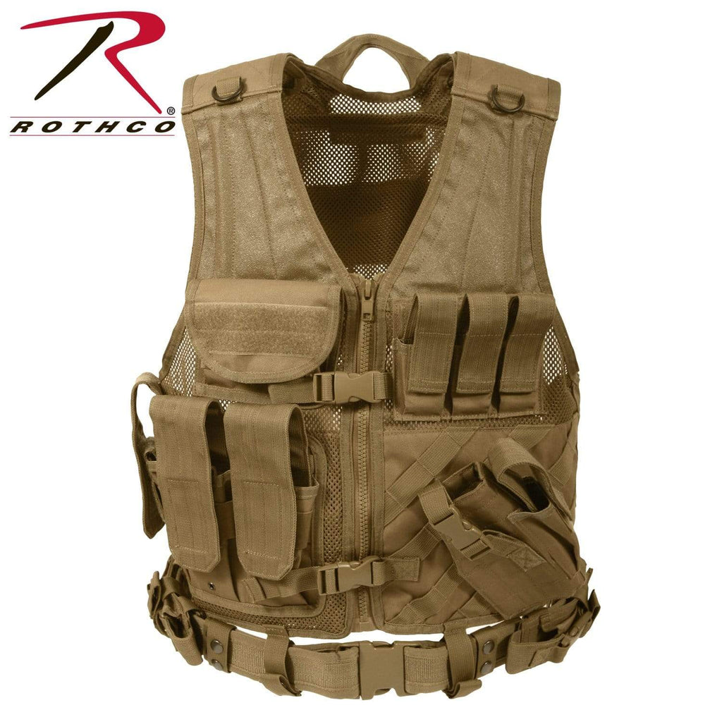 Rothco Cross Draw MOLLE Tactical Vest - Coyote Brown - Eminent Paintball And Airsoft