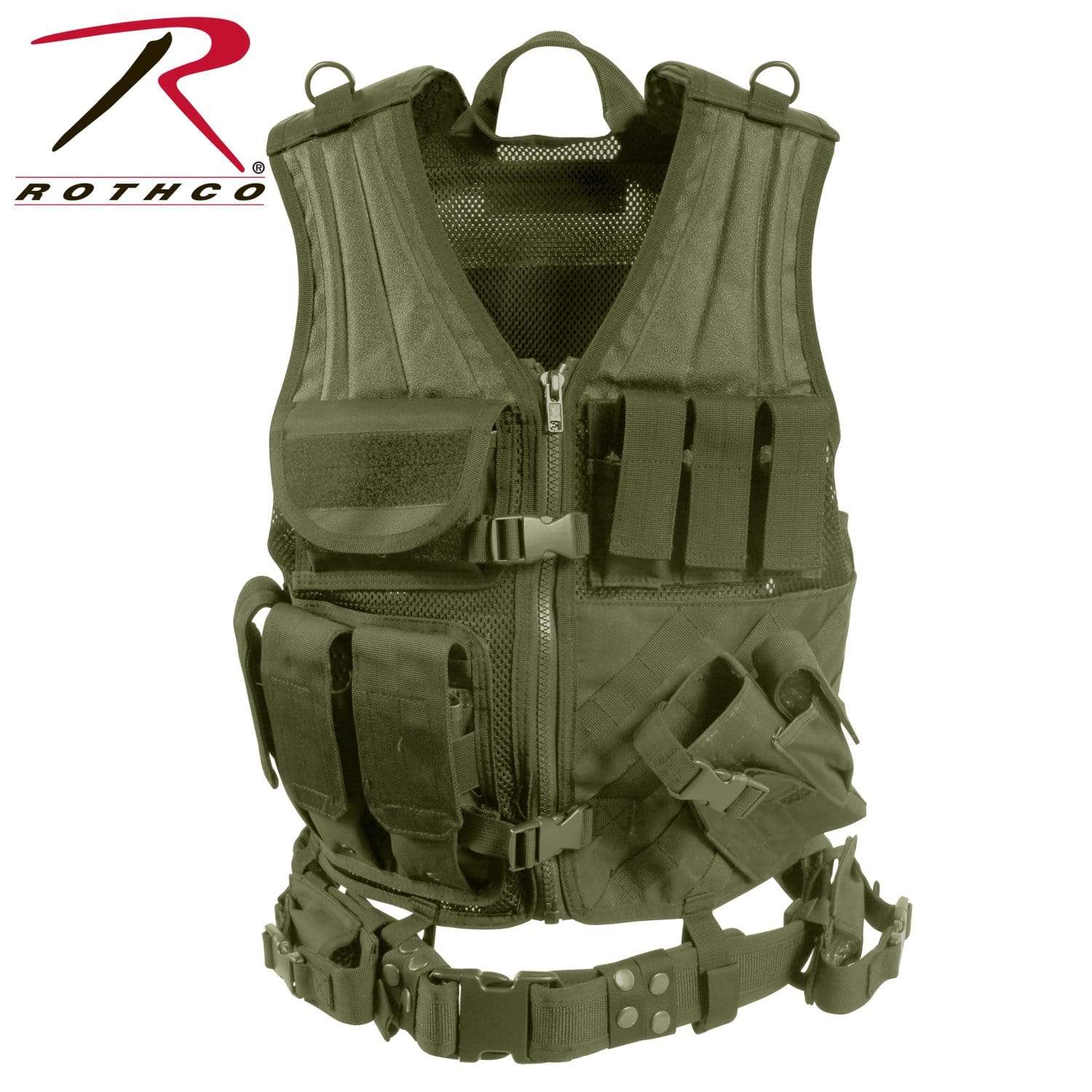Rothco Cross Draw MOLLE Tactical Vest - Olive Drab - Eminent Paintball And Airsoft