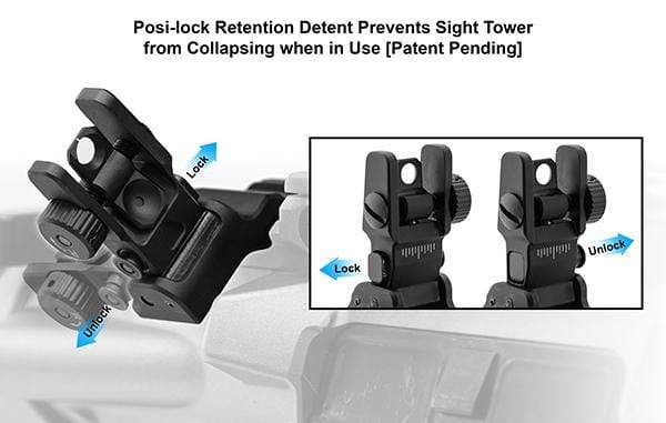 UTG ACCU-SYNC® 45 Degree Angle Flip Up Rear Sight - Eminent Paintball And Airsoft
