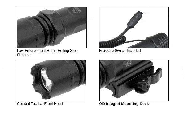 UTG Combat LED Light, 400 Lumen, Handheld or QD Mount - Eminent Paintball And Airsoft