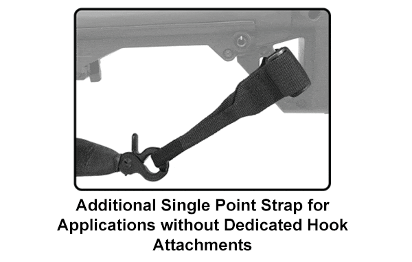 UTG Single Point Bungee Sling with Reinforced Snap Hook, Black - Eminent Paintball And Airsoft