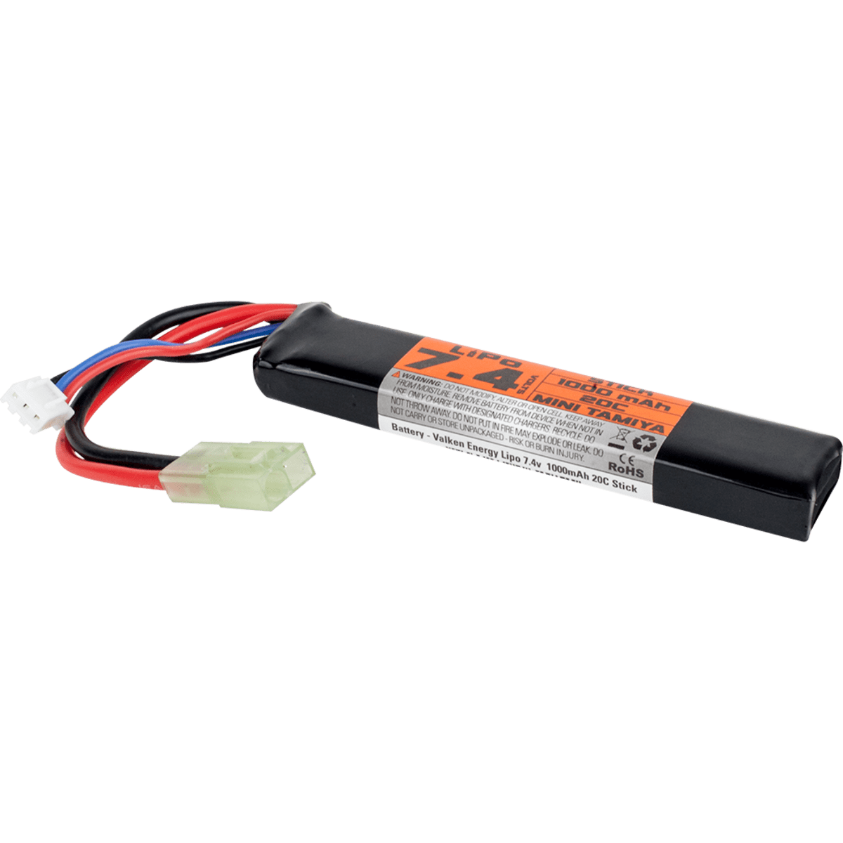 Valken LiPo Battery - 7.4v 1000mAh 30c Stick / Tamiya - Eminent Paintball And Airsoft