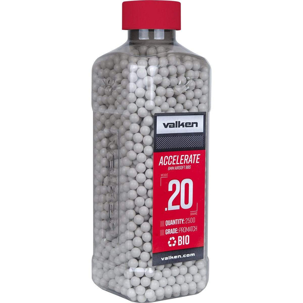 Valken Accelerate Airsoft BBs - 0.20G Bio-2500CT-White - Eminent Paintball And Airsoft