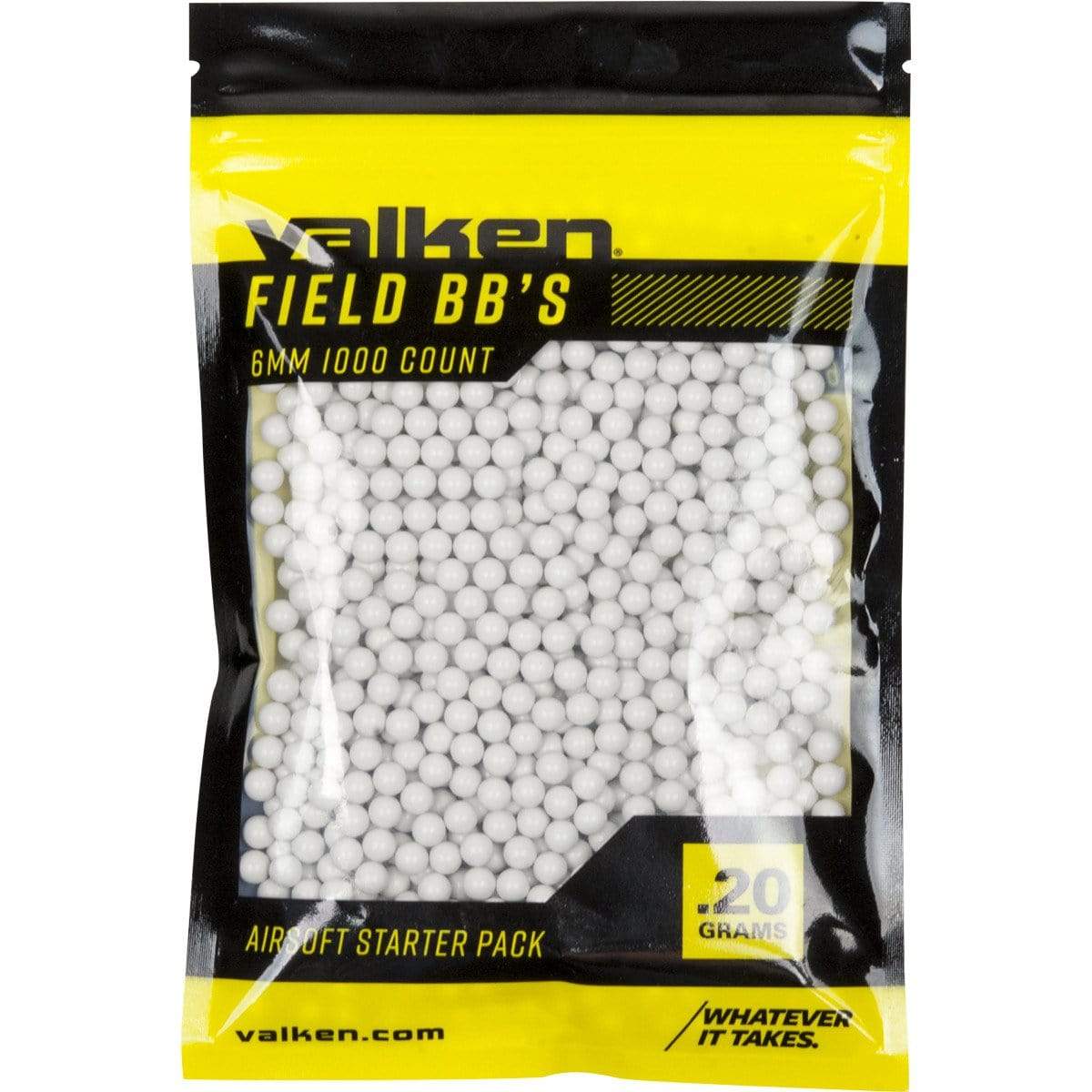 Valken Accelerate Airsoft BBs - 0.25G-1000 Count-White - Eminent Paintball And Airsoft
