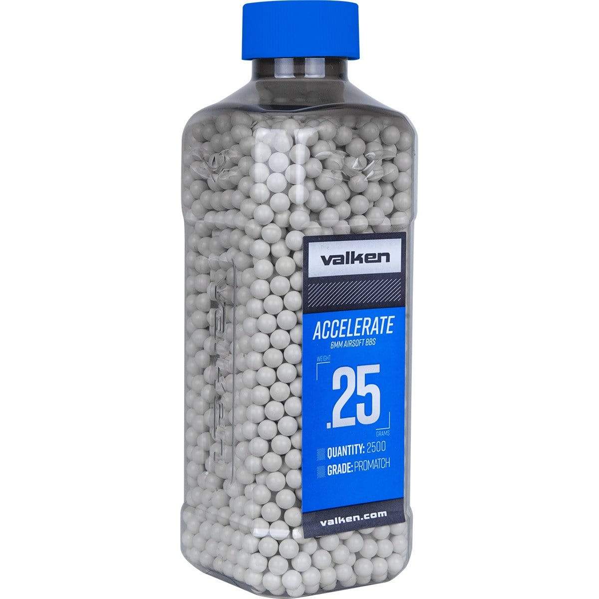 Valken Accelerate Airsoft BBs - 0.25G-2500CT-White - Eminent Paintball And Airsoft