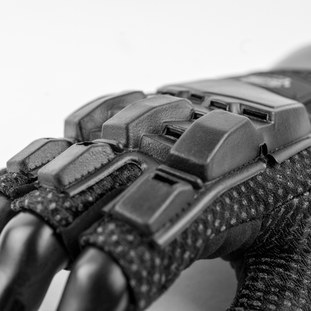 Valken Half Finger Plastic Back Gloves - Black - Eminent Paintball And Airsoft