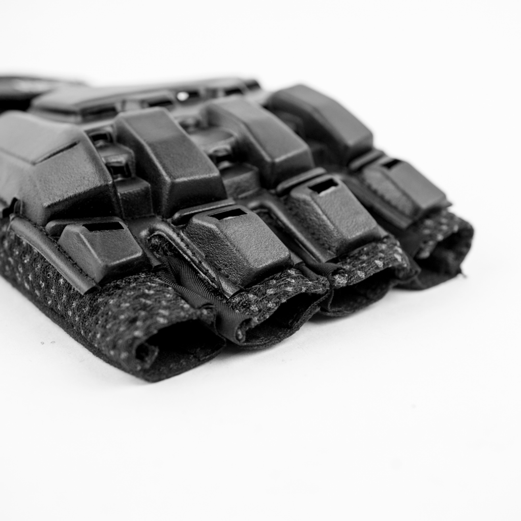 Valken Half Finger Plastic Back Gloves - Black - Eminent Paintball And Airsoft
