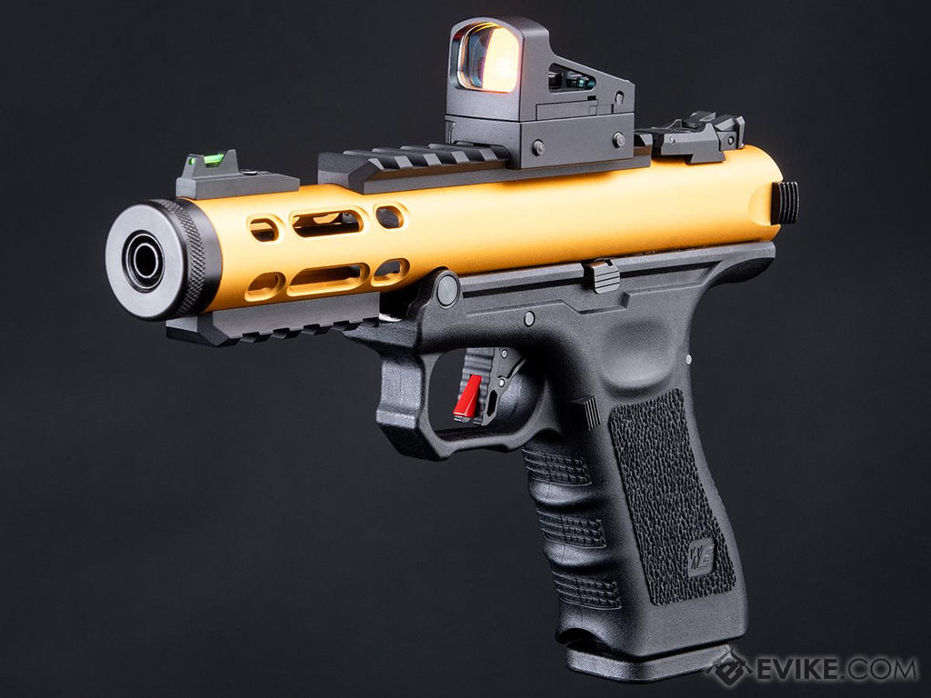 WE-Tech Galaxy Select-Fire Gas Blowback Airsoft Pistol (Color: Gold) - Eminent Paintball And Airsoft